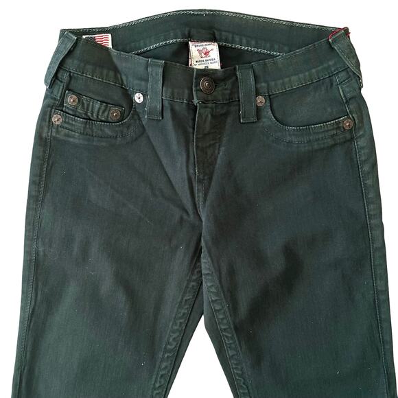 True Religion World Tour Casey Supper Skinny Dark Green Jeans Size 26 NWT $198 - Picture 5 of 10